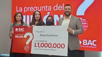 BAC entrega el primer millón de lempiras al ganador de la promoción “La Pregunta del Millón”