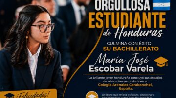María José Escobar, joven hondureña que destaca por su excelencia académica en Madrid, España