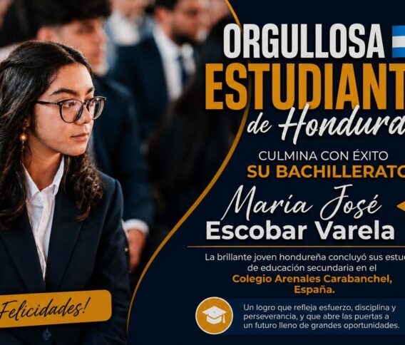 María José Escobar, joven hondureña que destaca por su excelencia académica en Madrid, España